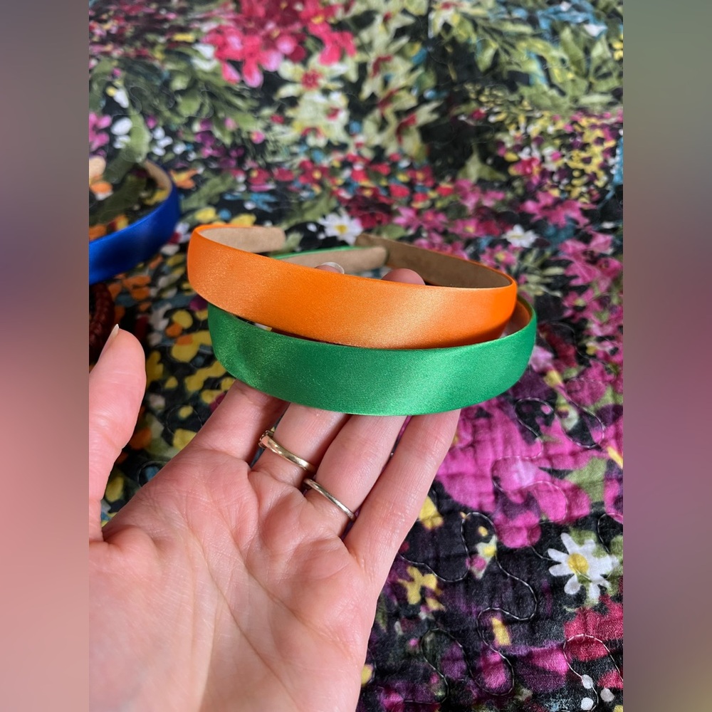 Set of 5 Satin & Cloth Nonslip Headbands - Picture 3 of 3